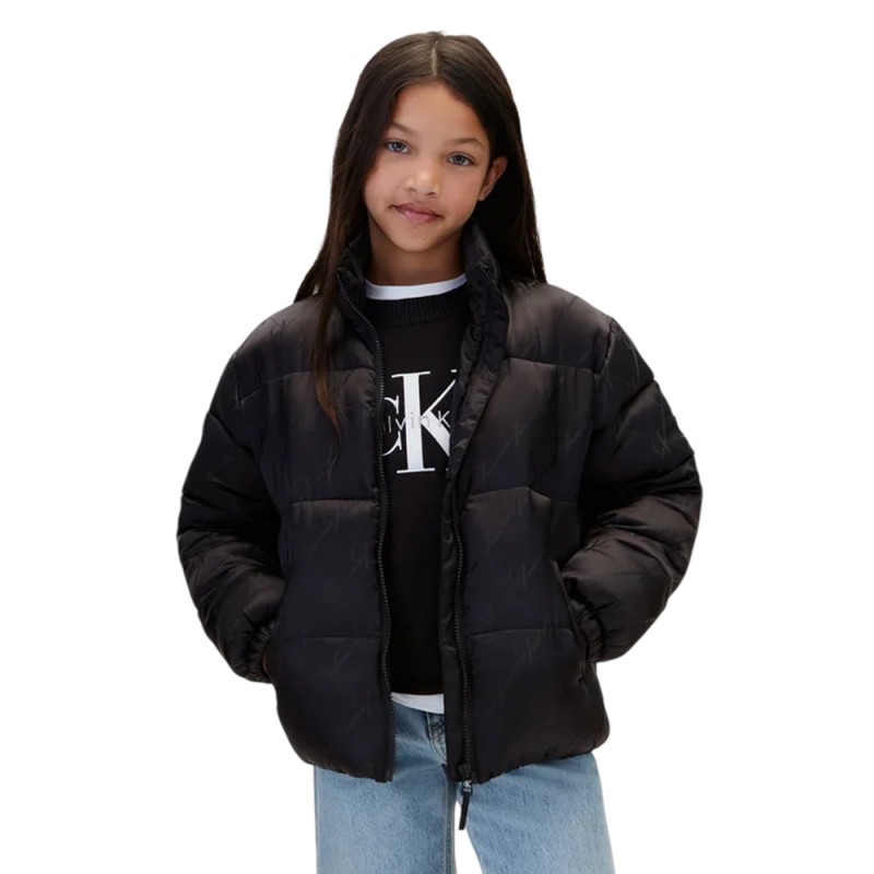 Calvin Klein LOGO JACQUARD AOP PUFFER JK (LVCKFJM10G 0GK)