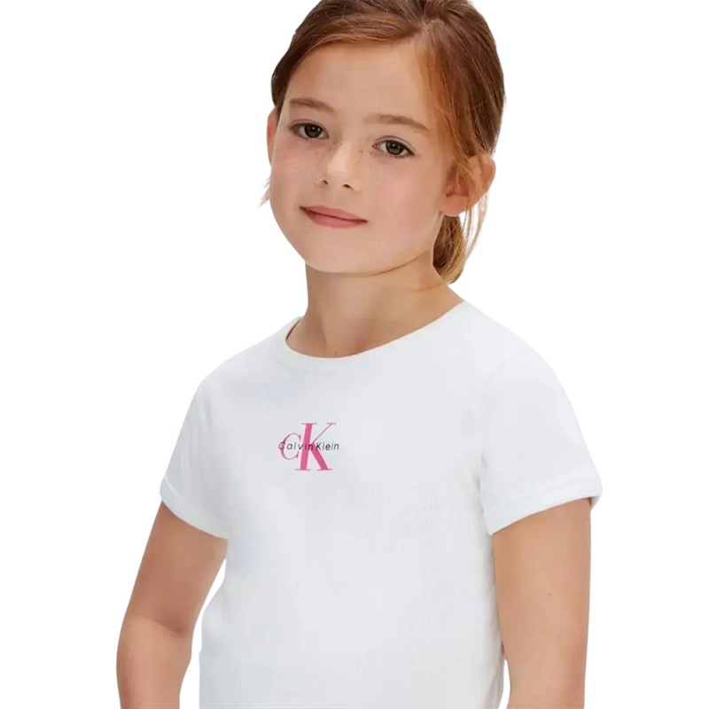 Calvin Klein MONOLOGO RIB BABY TEE (LVCKSJB11G YAF)