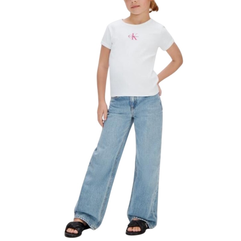 Calvin Klein MONOLOGO RIB BABY TEE (LVCKSJB11G YAF)