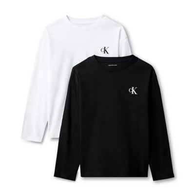 Calvin Klein CHEST MONO LS T-SHIRT 2-PACK (LVCKTJI21B 0R7)