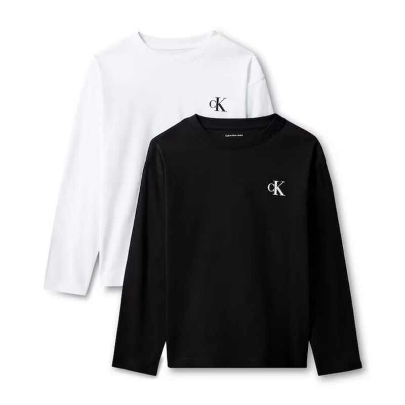 Calvin Klein CHEST MONO LS T-SHIRT 2-PACK (LVCKTJI21B 0R7)