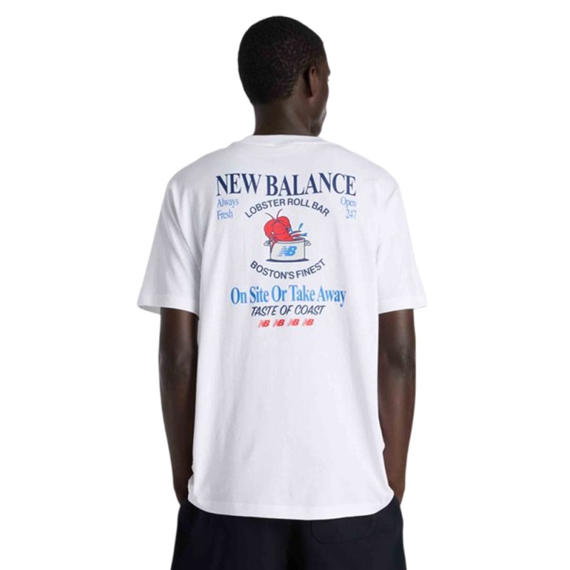 New Balance ΜΠΛΟΥΖΑ LOBSTER ROLL T-SHIRT (MT61Y1F6 WHITE)