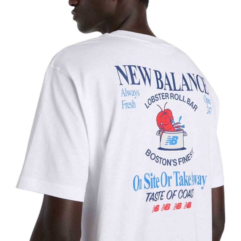 New Balance ΜΠΛΟΥΖΑ LOBSTER ROLL T-SHIRT (MT61Y1F6 WHITE)