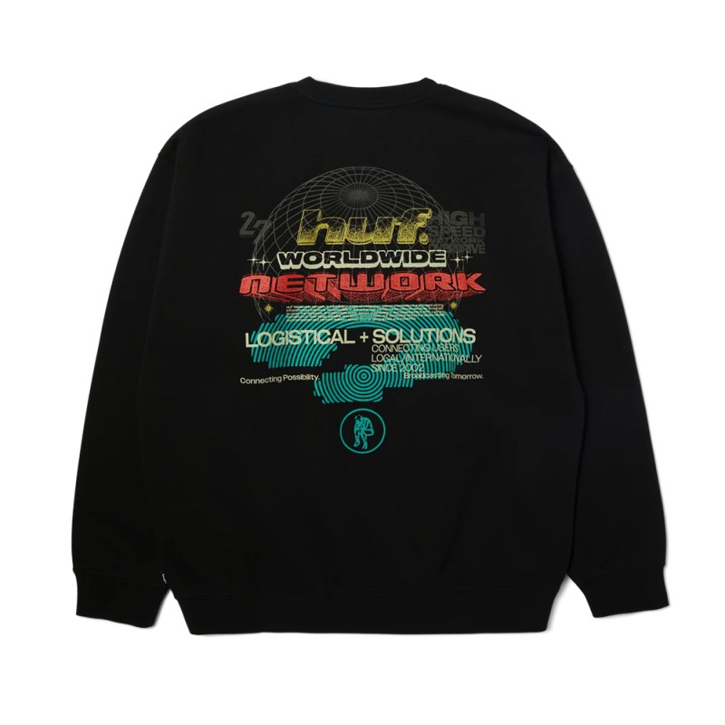 HUF WORLDWIDE NETWORK CREW (PF00839 BLACK)