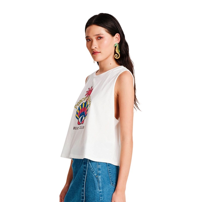 Peace and Chaos SEASHELL TANK TOP - Cotton (S26212B WHITE)