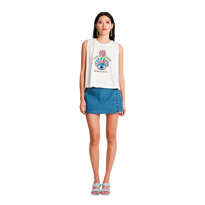 Peace and Chaos SEASHELL TANK TOP - Cotton (S26212B WHITE)