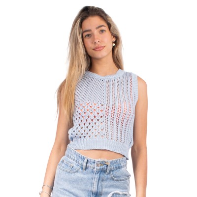Combos Knitwear ΤΟΠ Α/Μ ΔΙΧΤΥ (S4MICT0034 SALIVA)