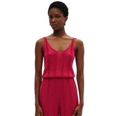 Combos Knitwear ΤΟΠ ΤΙΡΑΝΤΑ ΛΟΥΡΕΞ (S5THCT0069 FUCHSIA)