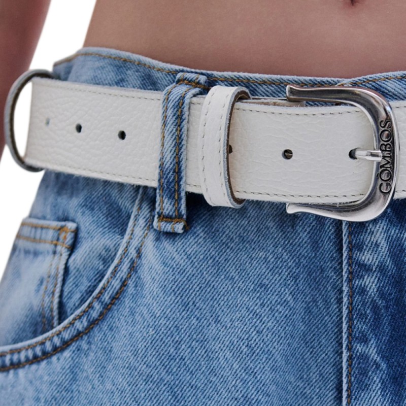 Combos BELT LEATHER COMBOS BUCKLE (S6GRBE0095 ECRU)