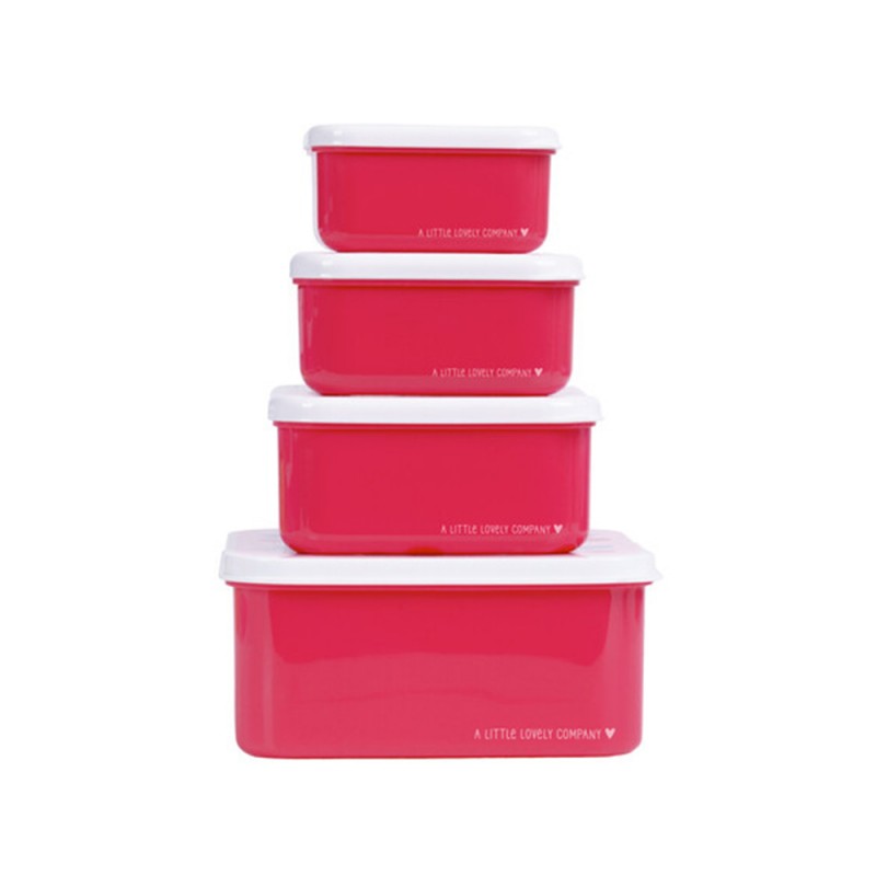 A little lovely company: Σετ 4 δοχεία φαγητού Lunch & Snack Box - Cherries (SBSECH82)