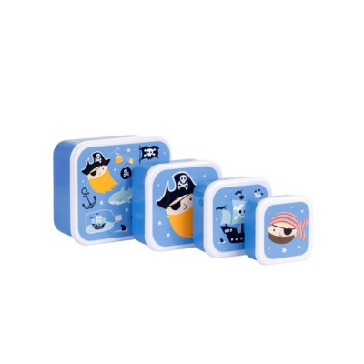 A little lovely company: Σετ 4 δοχεία φαγητού Lunch & Snack Box - Pirates (SBSEPI80)