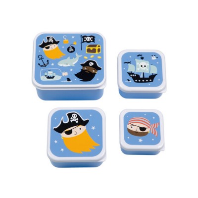 A little lovely company: Σετ 4 δοχεία φαγητού Lunch & Snack Box - Pirates (SBSEPI80)