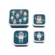A little lovely company: Σετ 4 δοχεία φαγητού Lunch & Snack Box - Robots (SBSERO86)