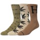 HUF VARIETY 3 PACK SOCK (SK00767 CREAM-OLIVE-BROWN)