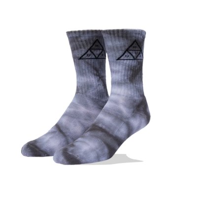 HUF TRIPLE TRIANGLE TIEDYE CREW SOCK (SK00791 BLACK)
