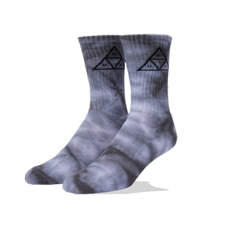 HUF TRIPLE TRIANGLE TIEDYE CREW SOCK (SK00791 BLACK)
