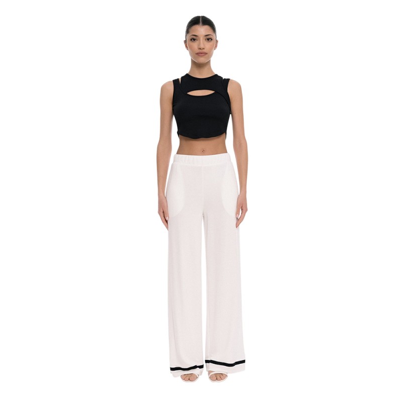 4Tailors Afterring Asymmetrical Crop Top (SS26-241 BLACK)