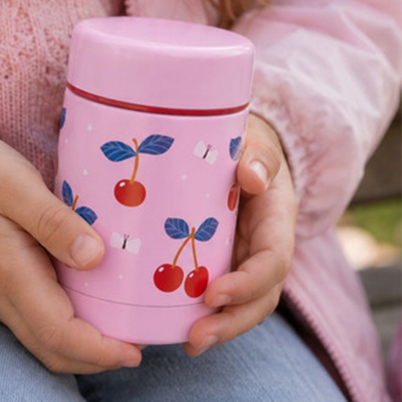 A little lovely company: Θερμός φαγητού από ανοξείδωτο ατσάλι 300ml - Cherries (SSFJCH01)