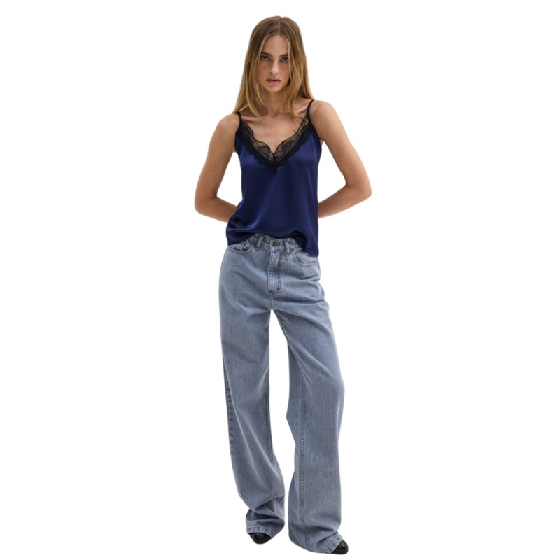 Sun Set Go CINDY TOP (SSGFW25003 Navy Blue)