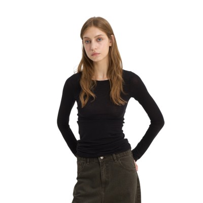 Sun Set Go SARAH LONGSLEEVE TOP (SSGFW26002 Black)