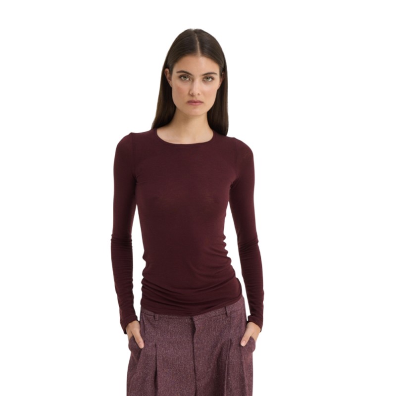 Sun Set Go SARAH LONGSLEEVE TOP (SSGFW26002 Bordeaux) Sun Set Go SARAH LONGSLEEVE TOP (SSGFW26002 Bordeaux)