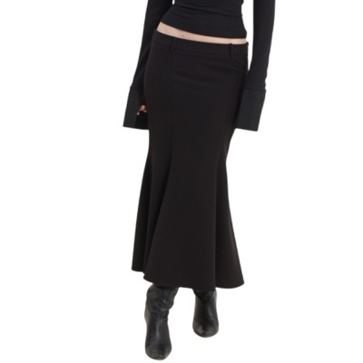 Sun Set Go ROSE MIDI SKIRT (SSGFW26005 Black)