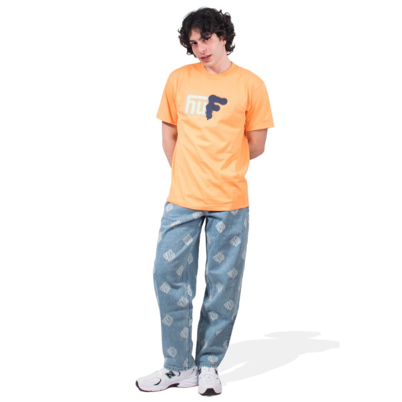HUF UPSIDE DOWNTOWN S/S TEE (TS02173 TANGERINE)