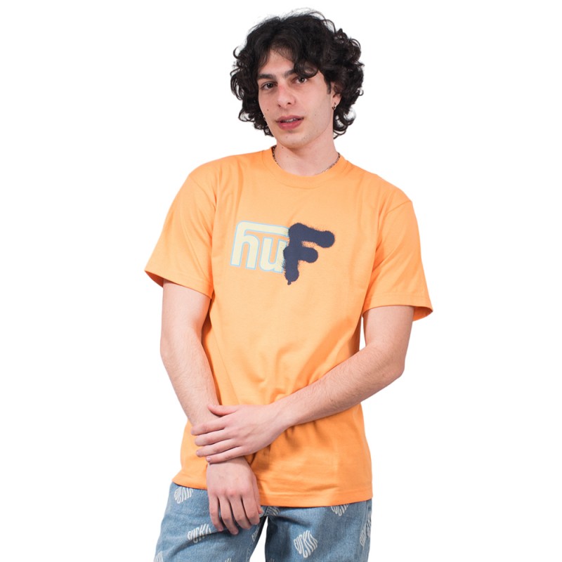 HUF UPSIDE DOWNTOWN S/S TEE (TS02173 TANGERINE)