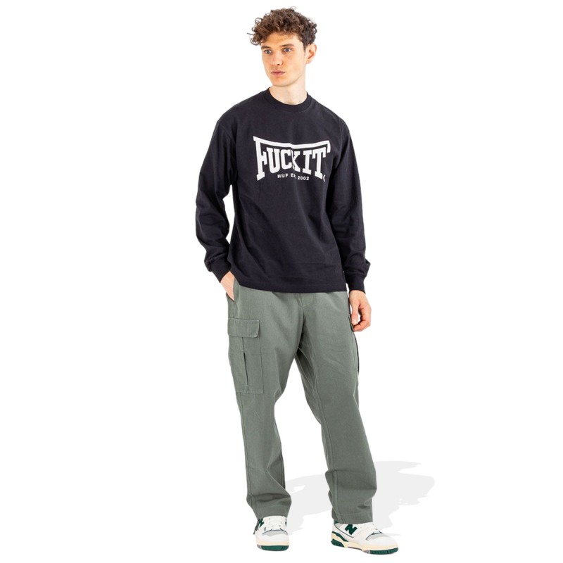 HUF THROWING HANDS L/S TEE (TS02287 BLACK)