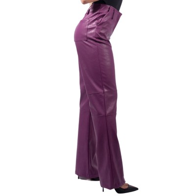 Peace and Chaos LIBRE STRAIGHT PANTS - Purple Eco Leather (W23517B PURPLE)