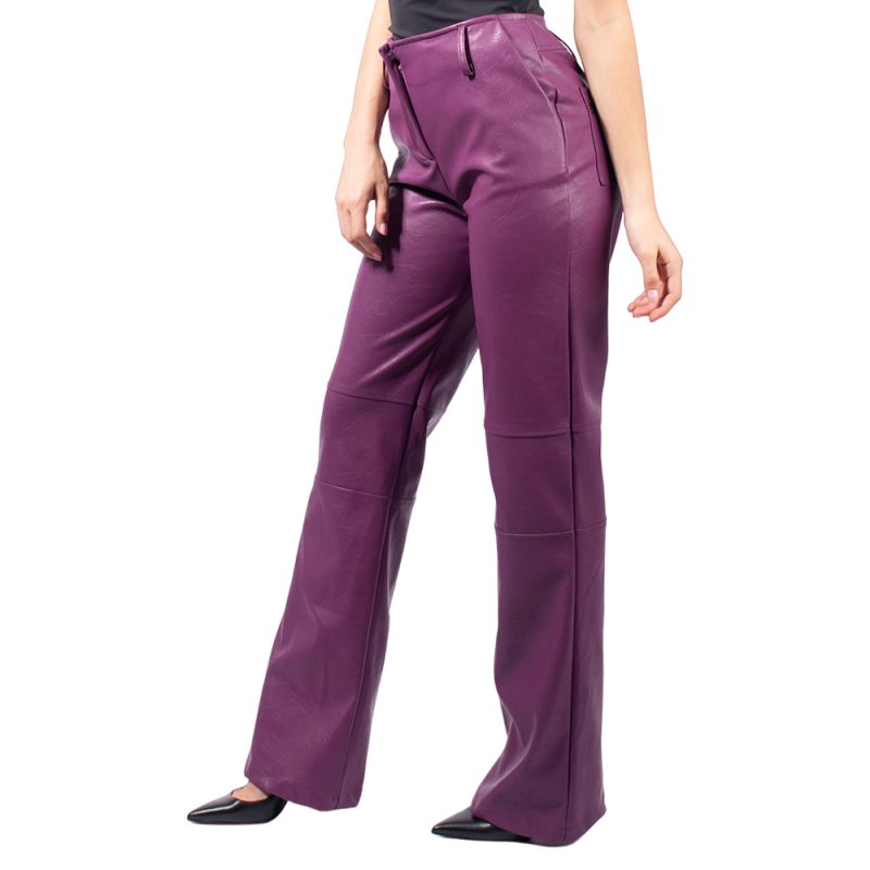 Peace and Chaos LIBRE STRAIGHT PANTS - Purple Eco Leather (W23517B PURPLE)