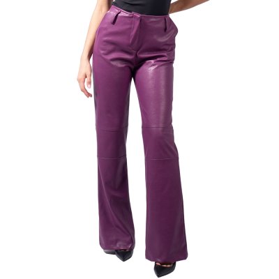 Peace and Chaos LIBRE STRAIGHT PANTS - Purple Eco Leather (W23517B PURPLE)