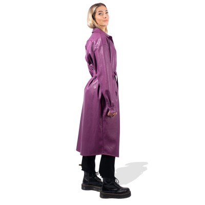 Peace and Chaos QUILI SHIRT DRESS - Eco Leather (W23924 PURPLE)