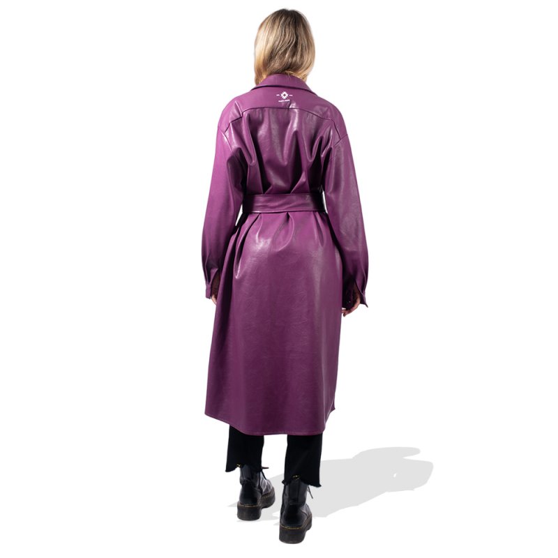 Peace and Chaos QUILI SHIRT DRESS - Eco Leather (W23924 PURPLE)