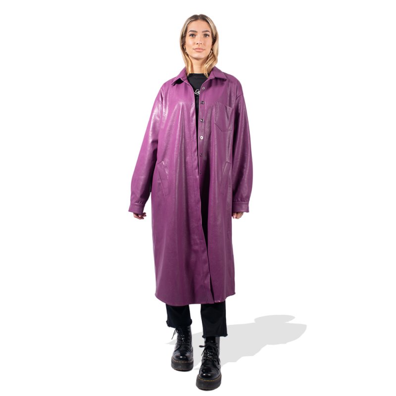 Peace and Chaos QUILI SHIRT DRESS - Eco Leather (W23924 PURPLE)