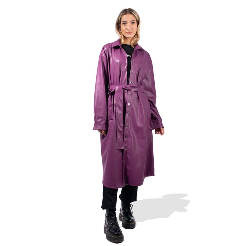 Peace and Chaos QUILI SHIRT DRESS - Eco Leather (W23924 PURPLE)