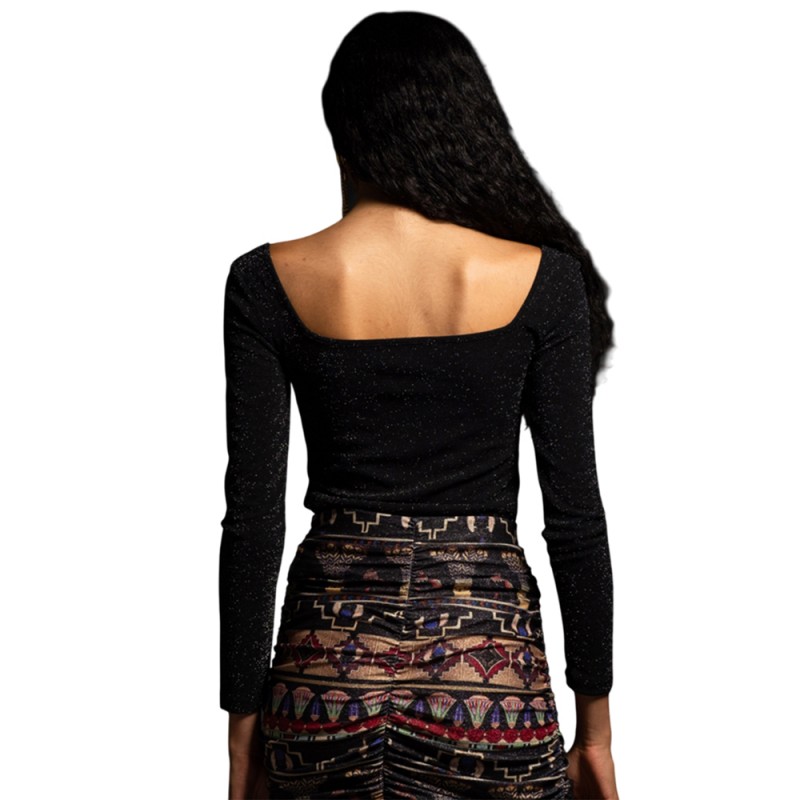 Peace and Chaos STELLAR CROP TOP (W24220 BLACK)