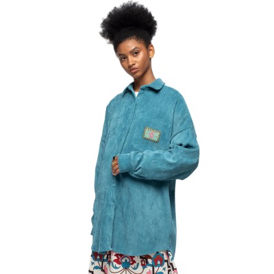 Peace and Chaos WILLOW SHIRT - Corduroy (W25215C TEAL)