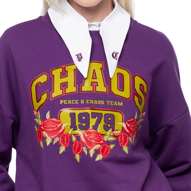 Peace and Chaos OLD-SCHOOL SWEATER (W26201 PURPLE)