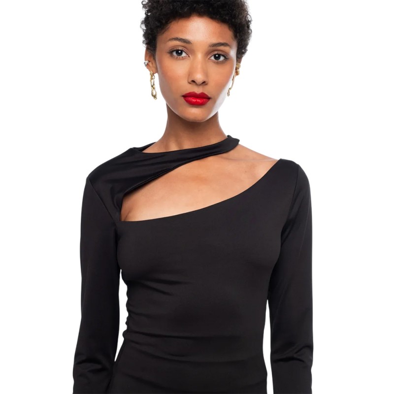 Peace and Chaos OBLIQUE TOP (W26211 BLACK)