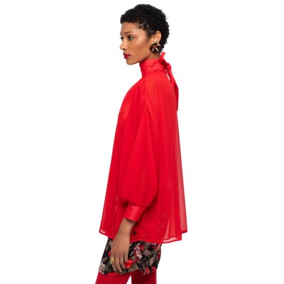Peace and Chaos SHEER BLOUSE (W26221A RED)