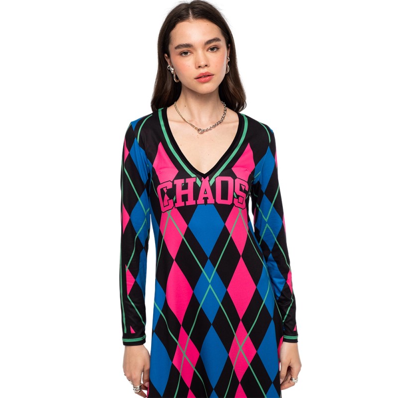 Peace and Chaos ARGYLE LONG DRESS (W26919 TYPOS)