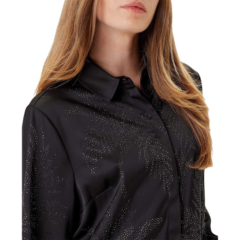 Guess LS AGNES HOTFIX SHIRT ΠΟΥΚΑΜΙΣΟ ΓΥΝΑΙΚΕΙΟ (W5YH40WFQC2 JBLK)