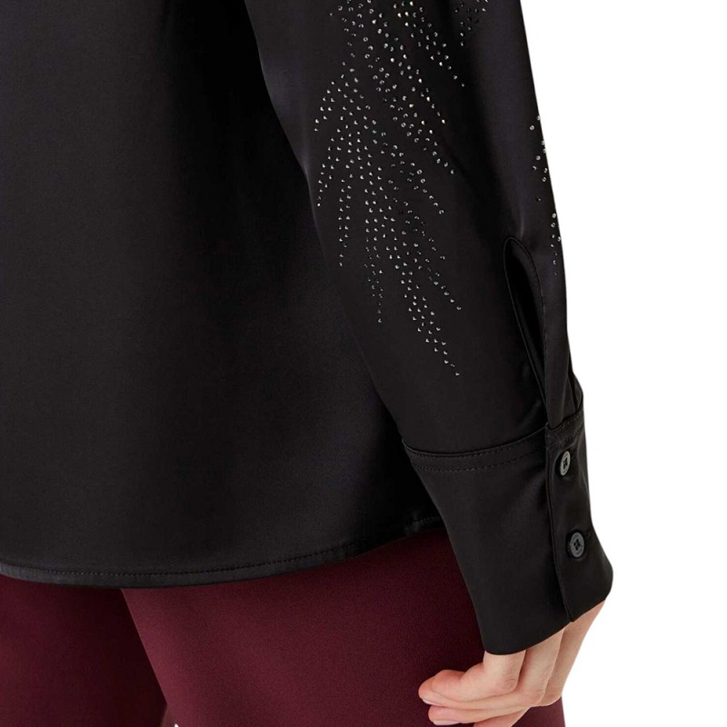 Guess LS AGNES HOTFIX SHIRT ΠΟΥΚΑΜΙΣΟ ΓΥΝΑΙΚΕΙΟ (W5YH40WFQC2 JBLK)