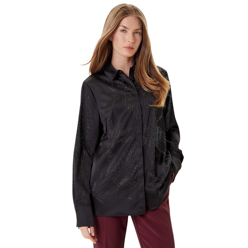 Guess LS AGNES HOTFIX SHIRT ΠΟΥΚΑΜΙΣΟ ΓΥΝΑΙΚΕΙΟ (W5YH40WFQC2 JBLK)