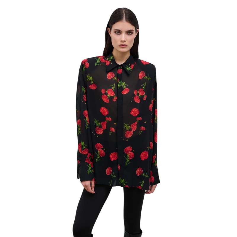 Combos CARNATION DREAM SHIRT (W7DKSH0038 BLACK) Combos CARNATION DREAM SHIRT (W7DKSH0038 BLACK)